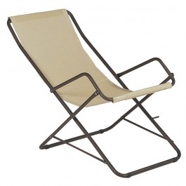 Chaise Longue Bahama Marron D'inde/ Beige Emu JardinChic