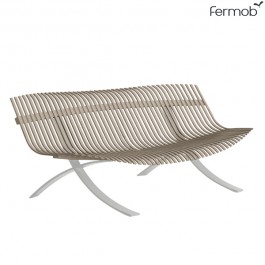 Banc Charivari Piétement Gris Métal Muscade Fermob Jardinchic