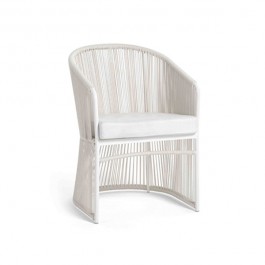 Chaise de Repas Tibidabo Structure Blanche Cordage Blanc Varaschin Jardinchic