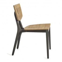Chaise de Repas Diuna Aluminium / Teak Oasiq Jardinchic