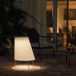 Grande Lampe Cone Blanc Mat - Imprimé Plissé Emu Jardinchic