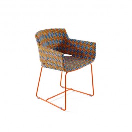 Fauteuil de Repas Kente Structure Orange - Tressage Multicolore Orange Varaschin Jardinchic