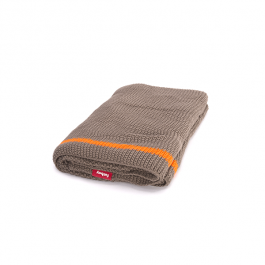 Plaid Klaid Taupe Bande Orange Néon Fatboy Jardinchic
