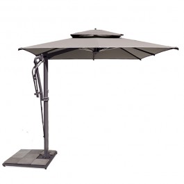 Parasol Pagoda Anthracite Toile Teint Masse Chanvre Vlaemynck Jardinchic