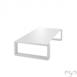 Table Basse Kama Structure Aluminium Laqué Argent Plateau Aluminium Givré Argent EGO Paris JardinChic