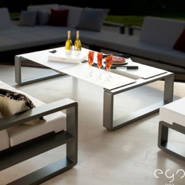 Table Modulable Kama Ceramique argent detouré Ego Paris JardinChic