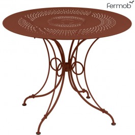 Table de repas 1900 Ø96cm Ocre Rouge Fermob Jardinchic