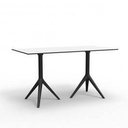 Table Double Avec Plateau HPL Blanc / Pieds Noir Mari-Sol Vondom JardinChic