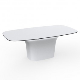 Table Ufo Blanc Plateau HPL Blanc Bord Noir Vondom Jardinchic