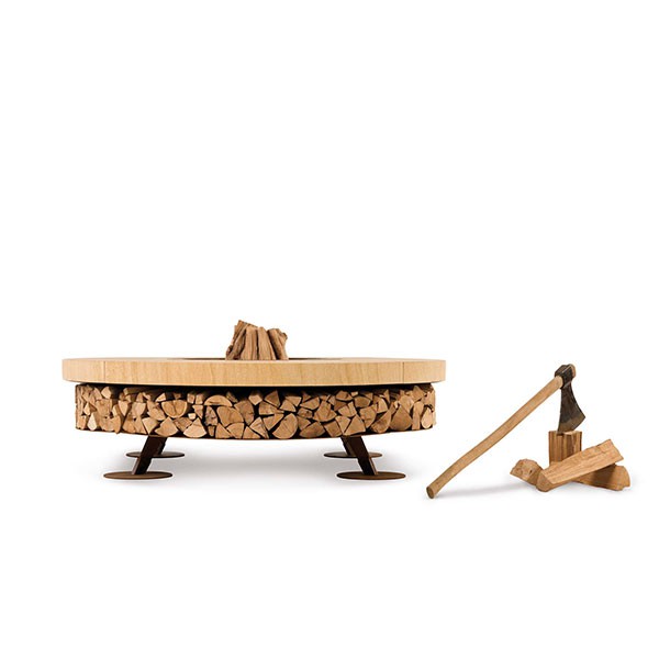 Braséro Ercole Teak Wood Small Marbre AK47Design JardinChic Braséro Ercole Teak Wood Small Marbre AK47Design JardinChic