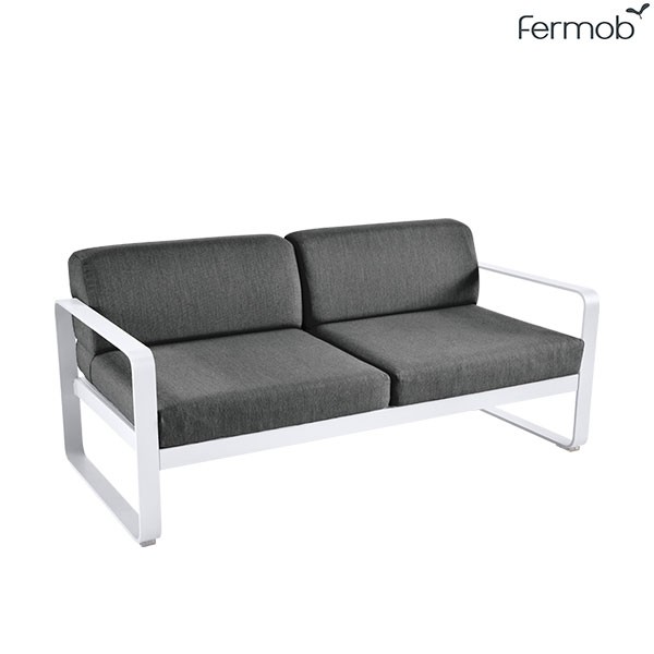 Canapé 2 places Bellevie Coussins Gris Graphite Blanc Coton Fermob Jardinchic Canapé 2 places Bellevie Coussins Gris Graphite Blanc Coton Fermob Jardinchic