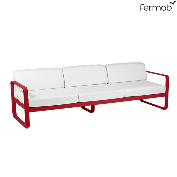 Canapé 3 places Bellevie Coquelicot Coussins Blanc Grisé Fermob Jardinchic Canapé 3 places Bellevie Coquelicot Coussins Blanc Grisé Fermob Jardinchic