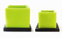 Socle Bois pour Petit Photophore Cube Noir Amira JardinChic