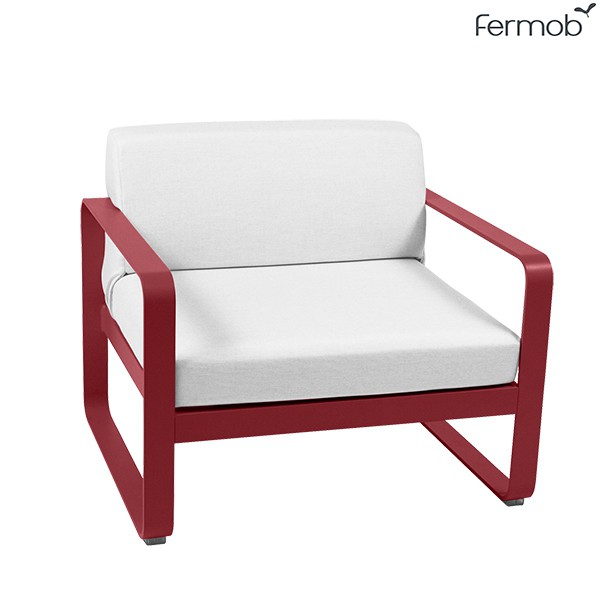 Fauteuil Bellevie Coussins Blanc Grisé Piment Fermob Jardinchic Fauteuil Bellevie Coussins Blanc Grisé Piment Fermob Jardinchic
