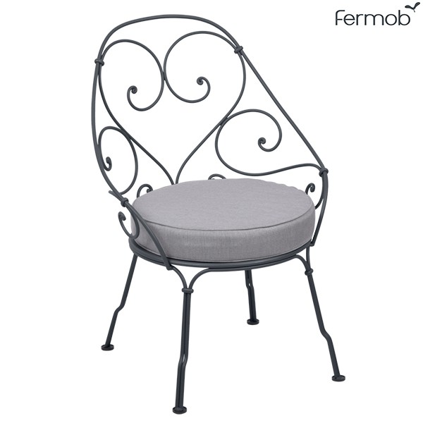 Fauteuil Cabriolet 1900 - Coussin Gris Flanelle Structure Gris Carbone Fermob Jardinchic Fauteuil Cabriolet 1900 - Coussin Gris Flanelle Structure Gris Carbone Fermob Jardinchic