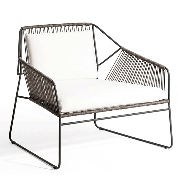 Fauteuil Club Sandur Structure Anthracite Cordage Taupe Coussin vendu en accessoire Oasiq Jardinchic Fauteuil Club Sandur Structure Anthracite Cordage Taupe Coussin vendu en accessoire Oasiq Jardinchic