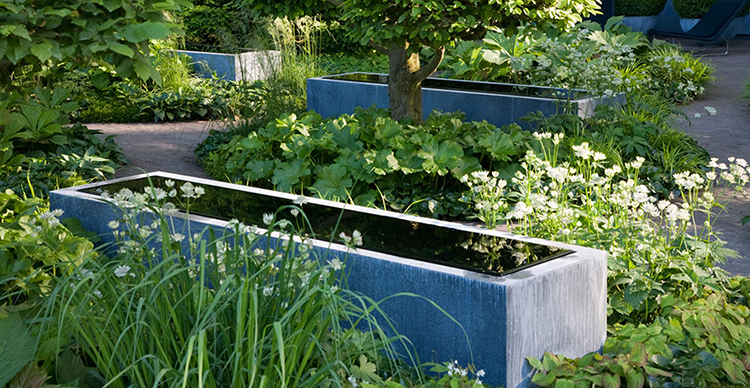 Fontaine/ Bassin Miroir Zinc Longue - JardinChic