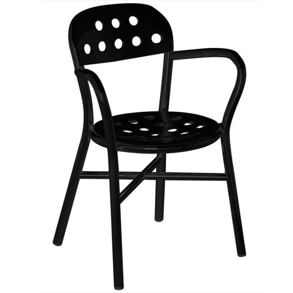 Lot de 2 Chaises empilables Pipe Chair avec accoudoirs Noir Magis JardinChic Lot de 2 Chaises empilables Pipe Chair avec accoudoirs Noir Magis JardinChic