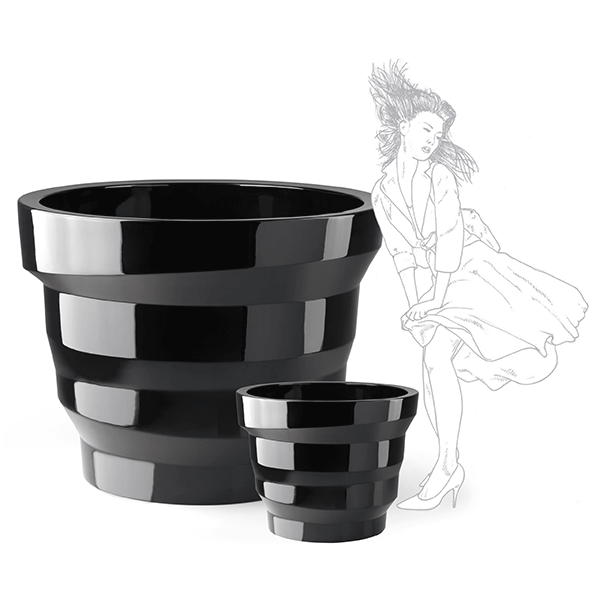 Pot Rebelot Laqué Noir Plust Jardinchic Pot Rebelot Laqué Noir Plust Jardinchic