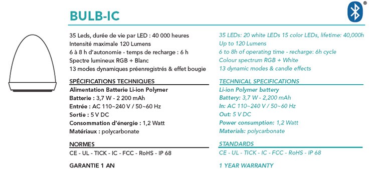 Lampe d'extérieur Smart Light Ball Plug Light lampe de jardin, lampe boule,  blanc, variateur, changement de couleur, CCT, télécommande, contrôle par  application, LED 10W 750lm, DxH 40x56 cm