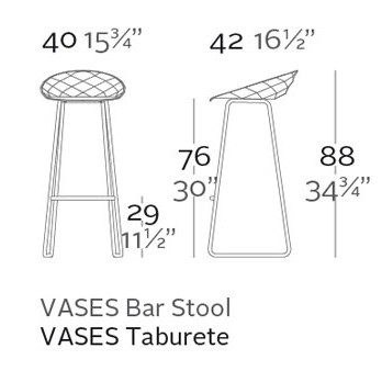 Lot de 4 tabourets haut Vases, Vondom noir