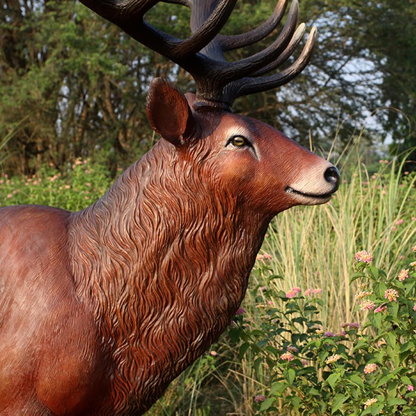 Décoration de jardin Animaux - Cerf - Bois - Animaux de la forêt - Nature -  40x60 cm 