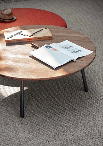 Table Basse Ronde Piper Plateau Teck Jardinchic