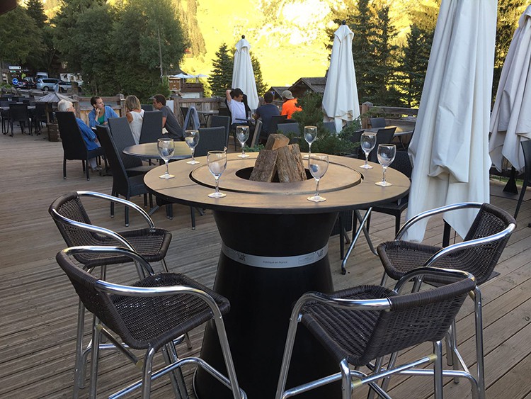 Table Haute Brasero Plancha Fusion Bois Jardinchic