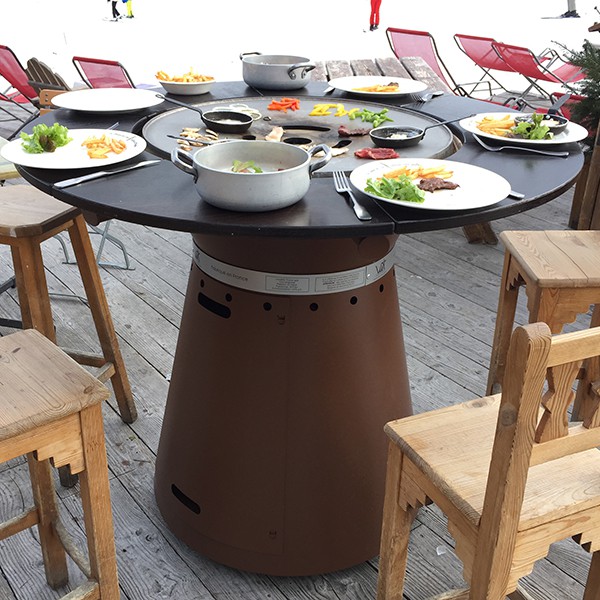 Table Haute Brasero Plancha Fusion Gaz Jardinchic