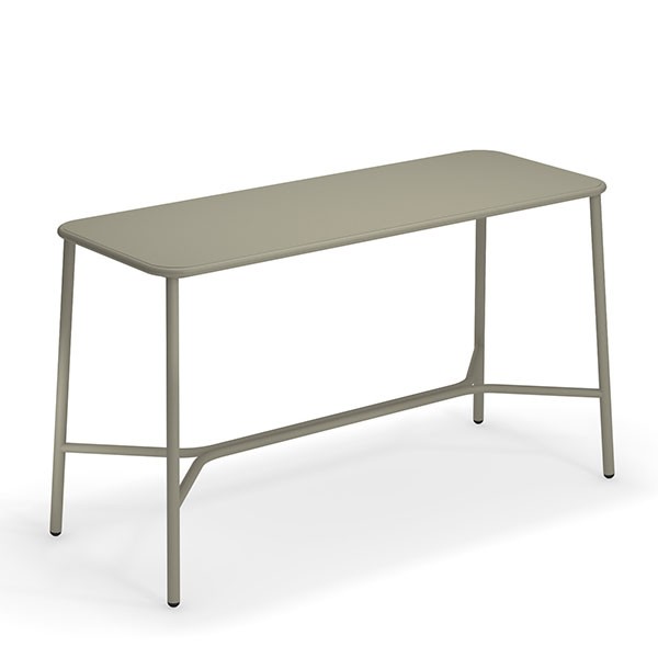 Table Haute Plateau Aluminium 180cm Yard Gris Vert Emu JardinChic