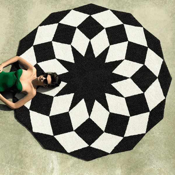 Tapis Rond Marquis Noir et Blanc Vondom Jardinchic Tapis Rond Marquis Noir et Blanc Vondom Jardinchic