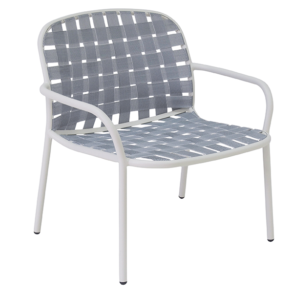 Chauffeuse Yard Blanc Mat / Sangles Gris Emu JardinChic Chauffeuse Yard Blanc Mat / Sangles Gris Emu JardinChic