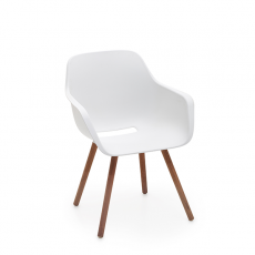 Captain's Chair Blanc piétement Bois Extremis JardinChic