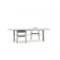 Table de Repas Deer Plateau HPL Blanc Structure Gris Soie Varaschin Jardinchic