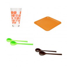 6 Verres Dot orange ZAK! Designs JardinChic