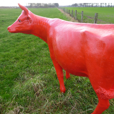 Statue Vache Rouge - Vue de dos - Tex Artes Jardinchic