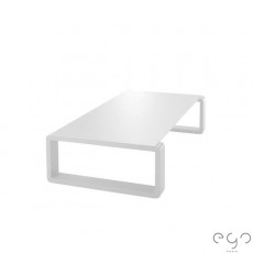 Table Basse Kama Structure Aluminium Laqué Argent Plateau Aluminium Givré Argent EGO Paris JardinChic