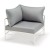 Fauteuil d'Angle Rivage Blanc Toile Natté Sunbrella Lagon Gris Clair Vlaemynck Jardinchic