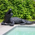 Statue Crocodile Laqué