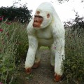 Statue Gorille Debout Laqué Blanc