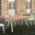 Table Rectangulaire L200cm Plateau Teck Radice Quadra