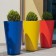 Pot Alto Bleu Jaune Rouge Eternit JardinChic