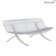 Banc Charivari Piétement Gris Métal Blanc Coton Fermob Jardinchic