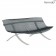 Banc Charivari Piétement Gris Métal Gris Orage Fermob Jardinchic