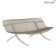 Banc Charivari Piétement Gris Métal Muscade Fermob Jardinchic