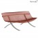 Banc Charivari Piétement Gris Métal Ocre Rouge Fermob Jardinchic