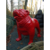 Statue Bulldog Anglais XXL Rouge Laqué TexArtes Jardinchic