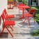 Lot de 4 Chaises Mia Rouge Ecarlate Emu JardinChic