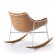  Rocking Chair Summer Set Structure Blanc - Pieds à bascule en bois Iroko Varaschin Jardinchic (coussin intégral non inclus)