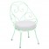 Fauteuil Cabriolet 1900 - Coussin Blanc Grisé - Structure Vert Opaline Fermob Jardinchic